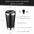 Copo Térmico Inox com Tampa e Abridor 473ML