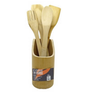 Kit Utensílios em Bambu 05 Peças