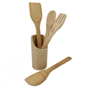 Kit Utensílios em Bambu 05 Peças