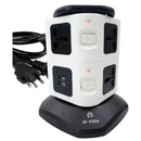 Torre de Tomada Elétrica com 7 Entradas Universais e 2 Portas USB