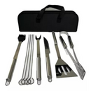Kit Churrasco Luxo 9 Peças Inox Profissional Com Maleta
