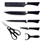 Conjunto de Facas do Chef Profissional 6 Peças - Preto Premium