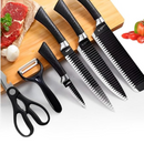 Conjunto de Facas do Chef Profissional 6 Peças - Preto Premium