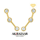 Brinco 3 Pontos De Luz Com Zircônica Branca Banhado A Ouro 18k