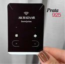 Brinco Ponto de Luz de Prata 925 Zircônia Quadrada 3mm