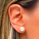 Brinco Trio Pérolas Semijoia Banhada a Ouro 18K