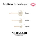 Brinco Trio Pérolas Semijoia Banhada a Ouro 18K