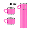Kit Garrafa Térmica 500ML de Aço Inoxidável com 3 Xícaras