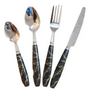 Kit Talhares 24 peças Inox Mármore