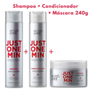 Kit Jacques Janine Just One Min Shampoo 300ml + Condicionador Leave-In 270ml + Máscaras 80g/240g