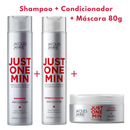 Kit Jacques Janine Just One Min Shampoo 300ml + Condicionador Leave-In 270ml + Máscaras 80g/240g