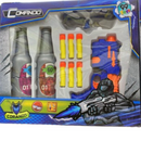 Pistola de Dardos de Pressão com Garrafinhas de Alvo