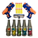 Pistola de Dardos de Pressão com Garrafinhas de Alvo