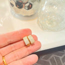 Brinco Argola Colmeia Cravejado De Zircônias Banhado A Ouro 18k