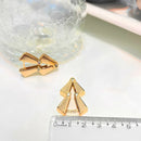 Brinco Argola Raio com 3 Zircônias Brancas Semijoia Banhada a ouro 18k