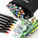 Kit Caneta Colorida Ponta Dupla 24 Peças com Estojo