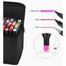 Kit Caneta Colorida Ponta Dupla 24 Peças com Estojo